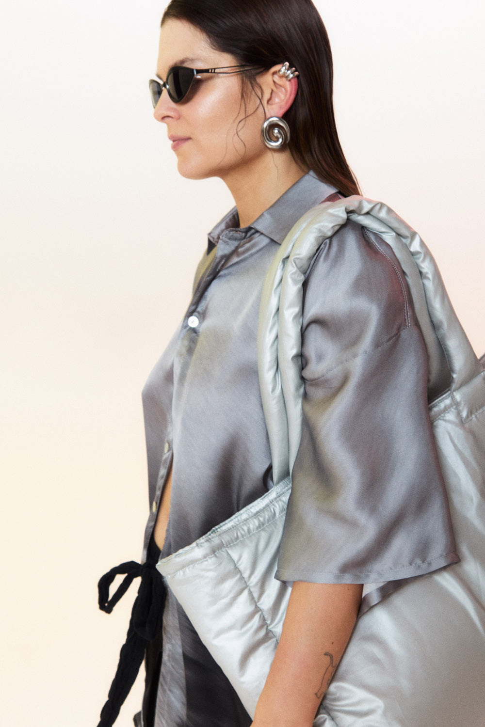 UNISEX silk shirt with short sleeves SUNSET