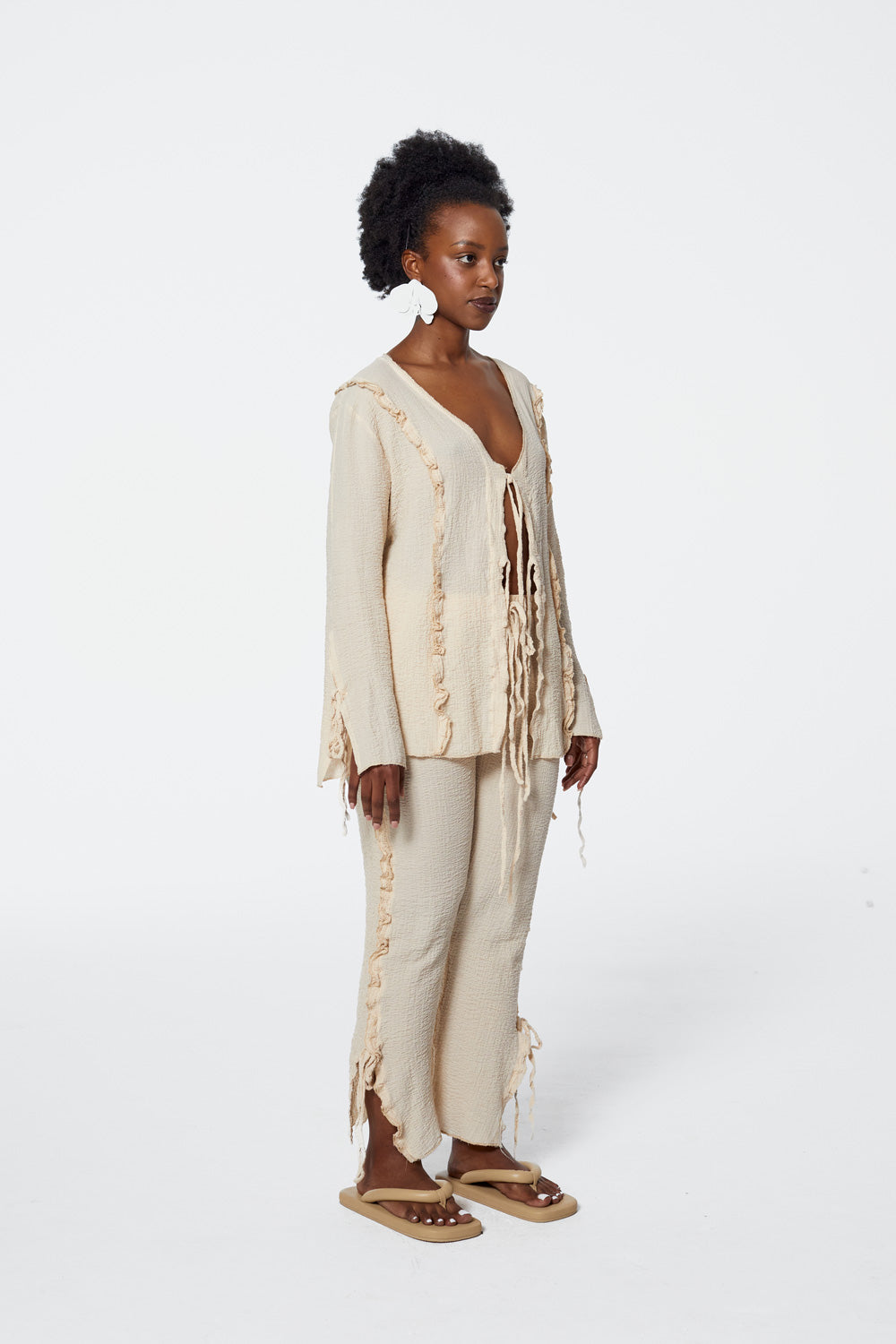 LAGUNA crimped knitted blouse