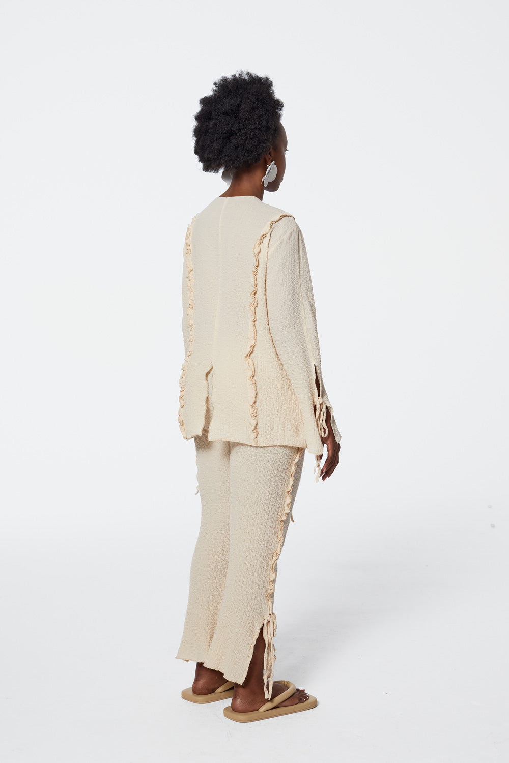 LAGUNA crimped knitted blouse